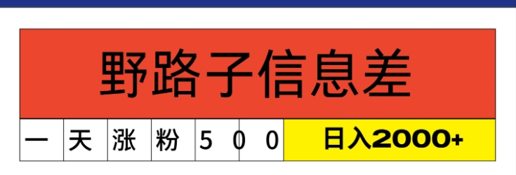 最新《1000个野路子信息差》新玩法，文字视频，单个作品暴粉5000+，小白轻松上手