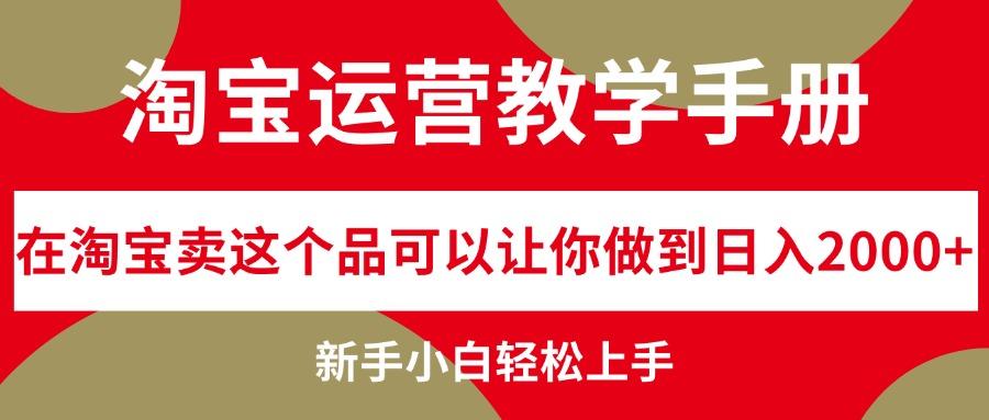 淘宝运营教学手册，在淘宝卖这个品可以让你做到日入2000+，新手小白轻松上手